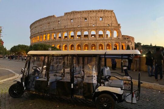 Van Tour in Rome by Night with Italian Dinner and Gelato