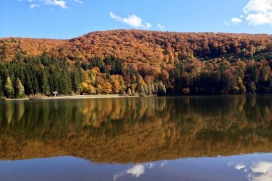 Small-group day trip to the unique volcanic lake in Eastern Europe