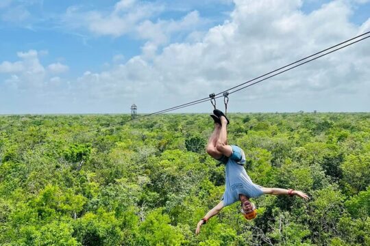 Extreme Adventure - Cavern, Ziplines & ATV (Shared) from Riviera Maya