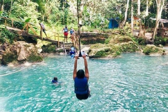 Blue Hole Secret Falls and River Tubing Private Tour
