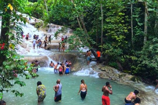 Dunns River Falls plus River Tubing Adventure on the Rio Bueno Private Tour