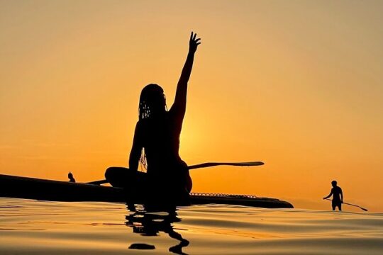 Paddlesurfing At Sunrise