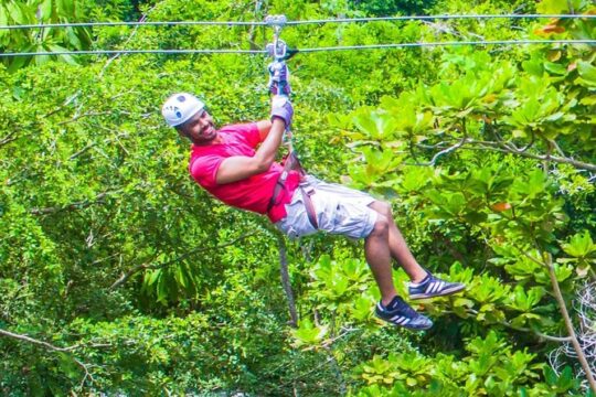 Falls Flyer Zipline and Dunn's River Falls Adventure Tour from Ocho Rios