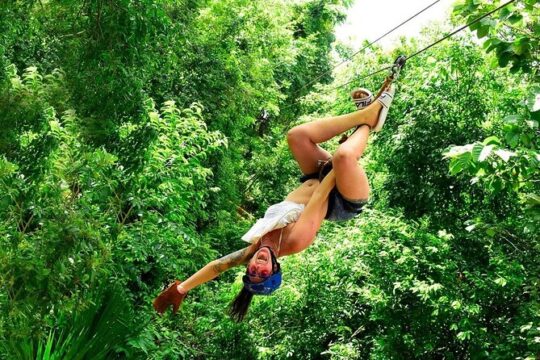 Amazing ATV with Zip Lines and Swim in Cenote with Round Transportation