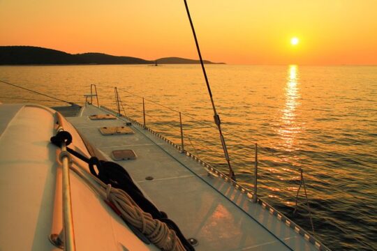 Private Catamaran Sunset Cruise from St Lucia for Up to 15 Guests