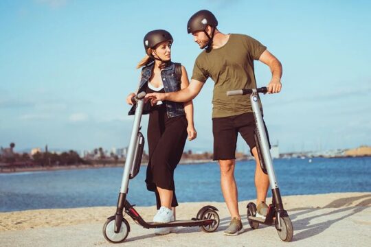 Electric skateboard tour of promenade and parks