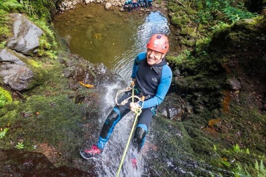 Canyoning in the Caldeirões River in São Miguel