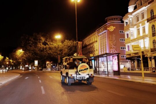 Lisbon by Night in Vintage Jeep with Drinks On Board