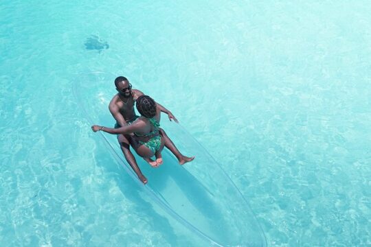 Clear Kayak Couples Drone Photoshoot in provo Turks And Caicos
