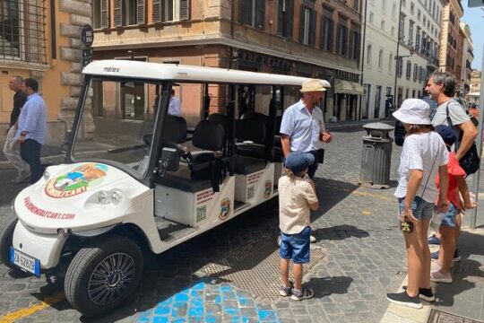 Rome in Golf cart: 3 Hours Private Tour with Gelato and Pickup