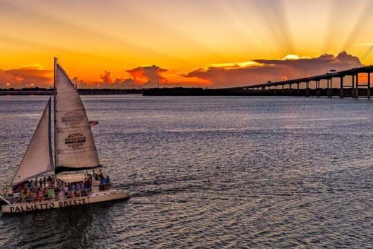 Charleston Harbor Sunset Sail 50ft Catamaran Bar and Bathrooms