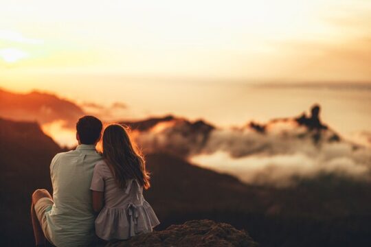 Photoshooting at Roque Nublo, Tejeda