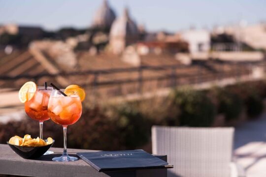 Sunset drinks on the rooftops of Rome