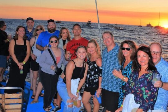 Los Cabos Sunset Catamaran Cruise with Open Bar and Live Music