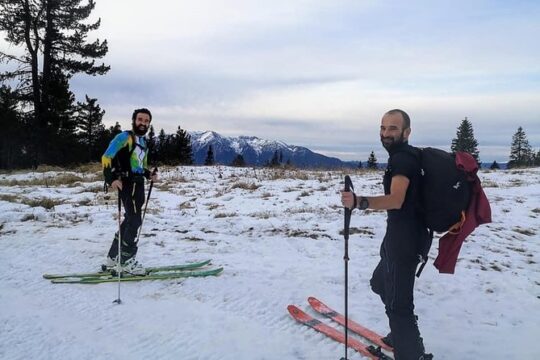 Ski-touring at night in Poiana Brasov