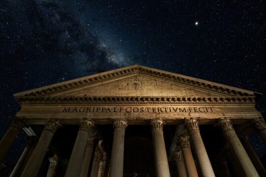 Rome evening walking tour under starlit sky