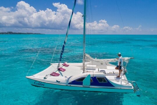 Isla Mujeres in Private Catamaran with Drinks Snorkeling North Beach