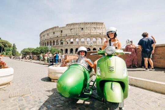 Rome City Highlights: Vespa Sidecar Private Tour