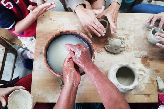 Pottery workshop with traditional potters
