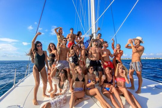 Catamaran Adventure to Isla Mujeres with Open Bar and Beach Club