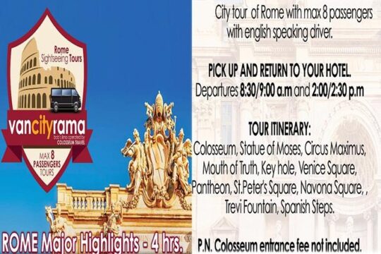 Rome Major Highlights Driving Tour