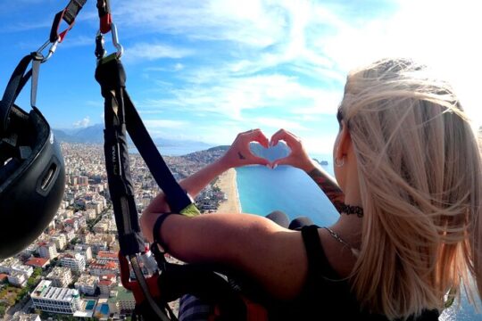 From Antalya Alanya Tandem Paragliding With Beach Visit
