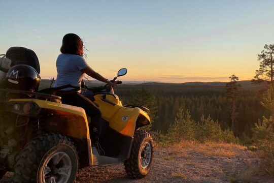 Midnight Sun ATV Ride During the Golden Hour from Rovaniemi