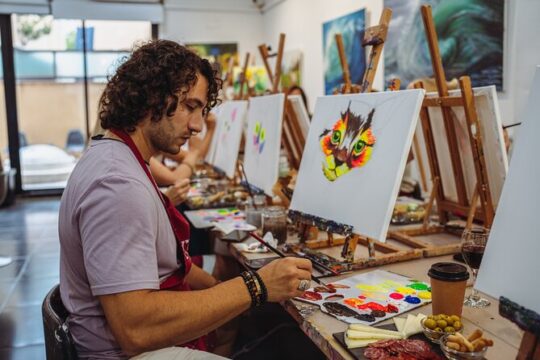 Paint Class with Wine in Barcelona
