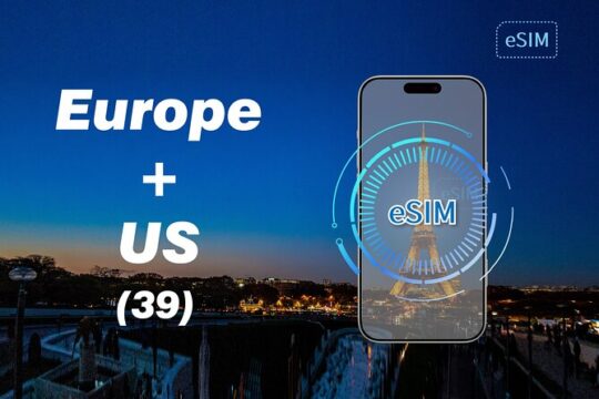 eSIM in Europe for 3 to 30 Days with 3GB to Unlimited