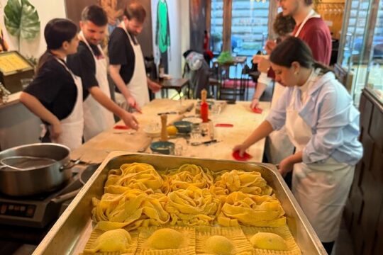 Fresh Pasta Course and Lots of Wine