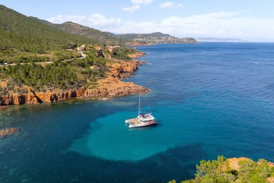 Afternoon Relaxing in Catamaran in the Esterel Saint Raphael