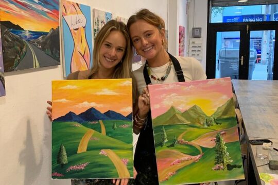 2 Hours Paint and Wine Class Casual Studio