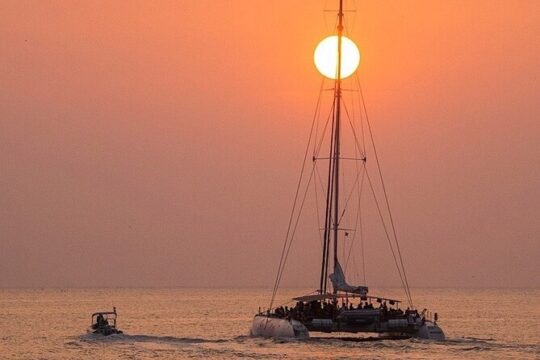 Sunset from LLoret de Mar with drinks