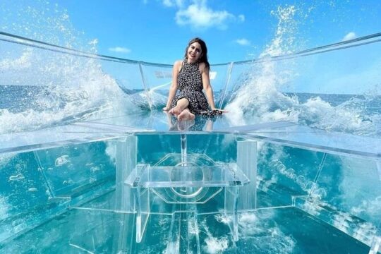 Transparent Boat Tour in Cozumel Reefs