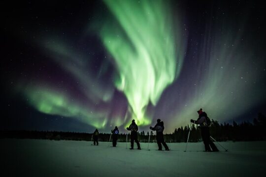 Private Northern Lights skiing adventure