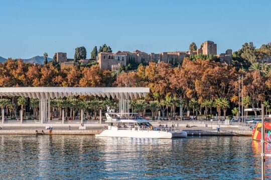 Malaga with Catamaran and Mijas village from Estepona and Marbella