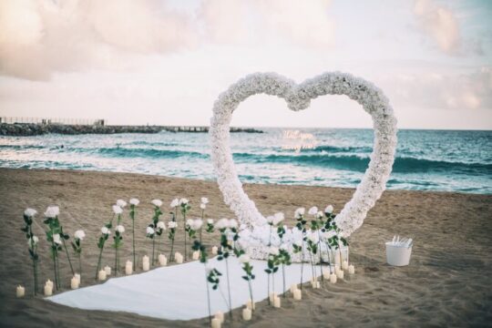 Luxury White Heart Proposal Experience