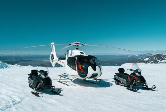 Helicopter Ride and Guided Snowmobile Experience