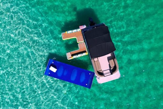 Private Crab Island Pontoon Boat Charter with Ammenities