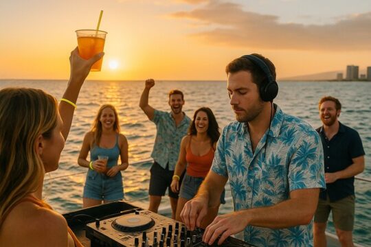 Disco Sunset Party Cruise–DJ, Trampoline, BYOB & Cocktails (18+)