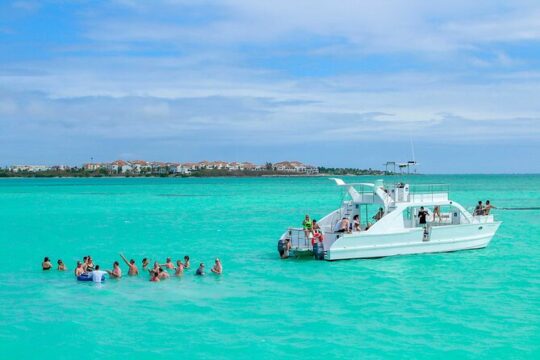Luxury Catamaran Cruise: Snorkel, Beach Club, Cenote & Open Bar