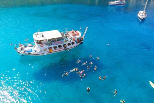 Lindos Boat Cruise from Faliraki with Swim Stops
